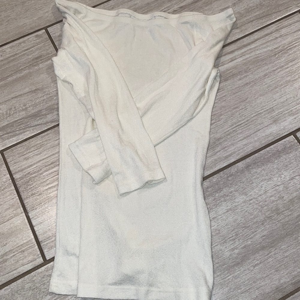 Michael Stars white boat neck 3 quarter shirt